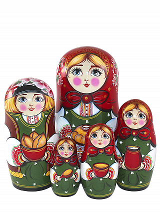 Матрешка авторская 5-и кукольная